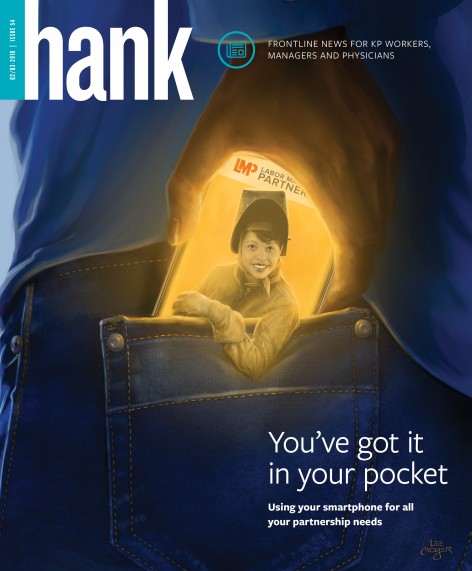 Magazine cover featuring a cell phone in a person's pocket 